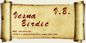 Vesna Birdić vizit kartica